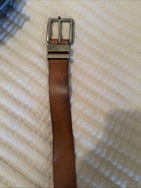 Levi's 36 Brown Distressed Leather Belt with Silver Buckle
